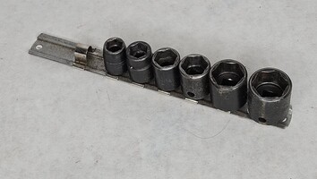 6 Pieces from Snap On 212IMFYA 6 Point SAE Shallow Impact Socket Set 