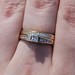 14K Yellow Gold Diamond Fused Princess Wedding Ring Set .64TCW Size 7.75