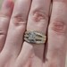 10K Yellow Gold 3 Row Diamond Princess Cocktail Ring .75TCW Size 7.75 