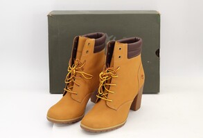 Timberland Women's Tillton High Heel Wheat Size 11 Leather Boots w/ Box - A1KJH