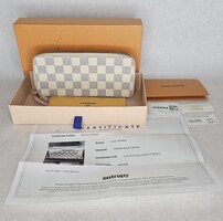 Louis Vuitton Damier Azur Ballerina Clemence Zip Long Wallet with Certificate 