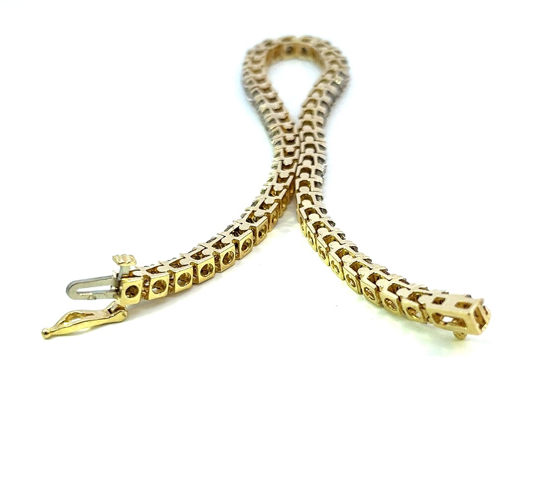 Elegant Ladies 14K Yellow Gold Diamond Bracelet 5 Carats ~ 5 cttw.
