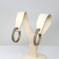  Tiffany and Co. Sterling Sliver Mesh Hoop Earrings 