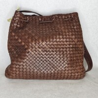 Bottega Veneta Intrecciato Mesh Style Brown Shoulder Bag Handbag Purse