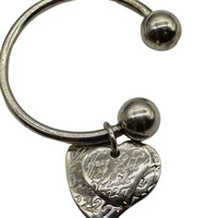Tiffany & Co. Sterling Silver Double Heart Large Keychain Keyring Fifth Avenue 
