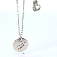  Tiffany & Co. Silver .925 "T" Initial Pendant and Chain Necklace