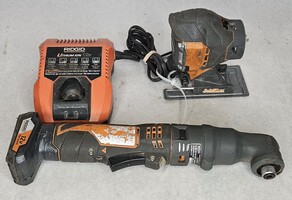 Ridgid R8223401 Right Angle Drill Head Jobmax Handle Compact Jig Saw Set 