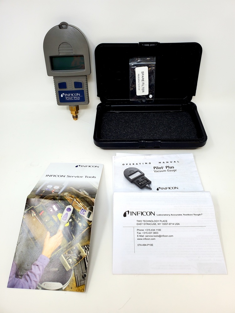 Inficon Pilot Plus Vacuum Gauge Control Indicator HVAC w/ Case + Manual