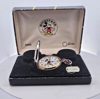 Disney Colibri Mickey Mouse & Co Swiss 2 Tone Pocket Watch with Box 