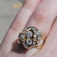  14K Yellow Gold Diamond Dome Style Cluster Ring 1.88TCW 9.8 Grams Size 7