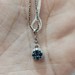  14K White Gold LeVian White & Blue Diamond Circular Pendant Charm 1.40 Grams