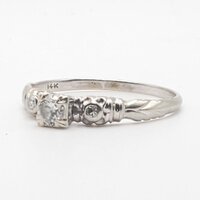  14K White Gold Diamond 3 Stone Ring .28TCW 2.1 Grams Size 11.75