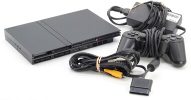 Sony SCPH79001 Playstation 2 PS2 Slim w/ Controller Av Cables Power Cord 