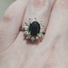 14K White Gold 2.2CT Tourmaline & Diamond Halo Ring 5.6 Grams Size 6 