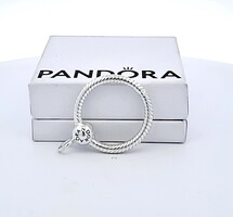  925 Sterling Silver Pandora Circle Rope Pendant Charm 5.6 Grams 1 Inch Diameter