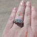  14K White Gold 3 Stone Style Halo Diamond Engagement Ring 1.00TCW Size 7.25