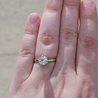 14K Yellow Gold 1.16Ct 6 Prong Diamond Solitaire Engagement Ring Size 6.75 
