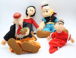Vintage 1985 Hamilton Gifts Popeye: The Sailor Man Set of 4 Plush Dolls.