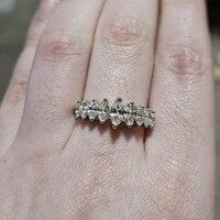 18K White Gold Marquise Diamond Wedding Band Ring 1.65TCW 4.4 Gram Size 9.25