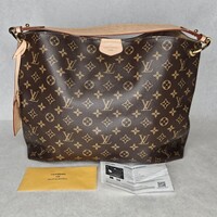 Louis Vuitton Monogram Graceful MM Tote Shoulder Bag Purse with COA