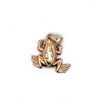  Unique 14k Yellow Gold Frog Pendant