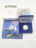 Diana Princess of Wales 1997 1999 Silver Proof Coin with Box Sleeve Pamphlet