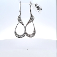  925 Sterling Silver Crystal Stone Swirl Drop Earrings Ear Rings