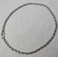 18K Solid White Gold Chain-Link Chain Necklace 20 Grams 18.5 Inches Long