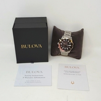 Bulova Classic 98B344 Black Dial Chronograph Stainless Steel Men's Watch w/ Box