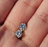 14K White Gold 3 Prong Diamond Stud Earrings 3/4TCW 