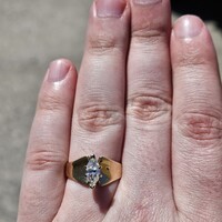 14K Yellow Gold 0.67CT Marquise Diamond Solitaire Engagement Ring Size 8