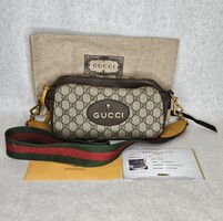 Gucci Vintage Neo Tiger GG Supreme Canvas Messenger Bag Handbag Purse Strap COA