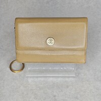 Chanel Cream Card Holder Coin Purse Keychain Mini Wallet 