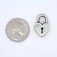 James Avery 925 Sterling Silver Heart Padlock Lock Pendant Charm 1x1.5 Inches