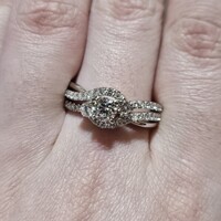 14K White Gold LEO Diamond Bypass Engagement Ring Band 1.23TCW 5.6 Gram Size 10