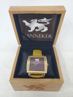 Banneker Watch - The Double Gold Baller 004-354 w/ Box - Needs New Battery