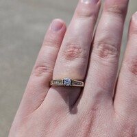 14K Yellow Gold Diamond Engagement Ring with Accents .31TCW Size 7