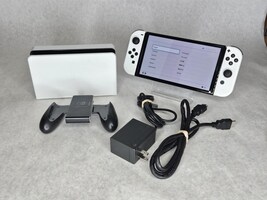 Nintendo HEG-001 OLED Switch Console with Joycon Cords Controller Hub