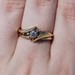 14K Yellow Gold Diamond Bypass Fused Wedding Set .015TCW Size 7.75