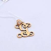 14K Yellow Gold Calligraphy Letter G Pendant Charm 2.7 Grams .75x.75 Inches