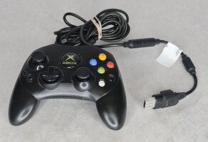 Original Microsoft Xbox Controller with Dongle Drake Green Slightly Transparent.