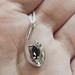  14K White Gold Natural Sapphire Diamond Modernist Art Deco Pendant 2.3 Grams