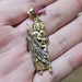 10K 2 Tone Gold Saint Jude St Jude Pendant Charm 35x8mm 2.9 Grams 