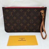 Louis Vuitton Neverfull Monogram Pouch Wristlet Bag Clutch