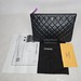 Chanel Quilted Lambskin Black Classic Zipped Pouch with Dustbag