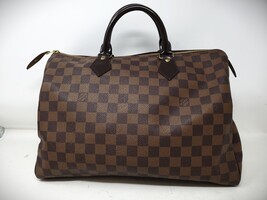 Louis Vuitton Authentic Speedy 30 Damier Ebene Canvas Satchel Handbag