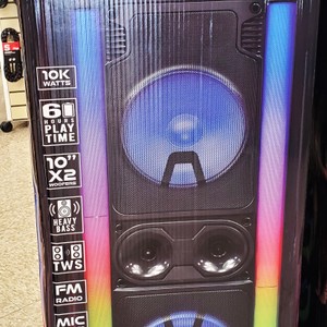 MPD1208B-DISCO 10" X 2 Karaoke Bluetooth Speaker with Dancing Disco Ball
