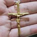 18K Yellow Gold Jesus Cross Pendant Charm 4.1 Grams 2x1 Inches