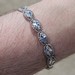 10K White Gold Diamond Cut Milgrain "Tennis" Bracelet 6.5 Inches 8mm Wide