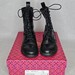  Tory Burch Perfect Black 006 Double T Combat Boots Glossy Leather Size 8.5